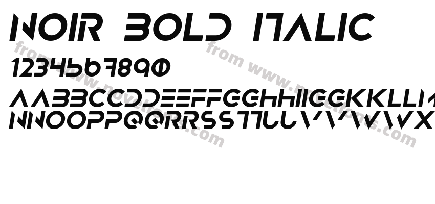 Noir Bold ItalicPreview