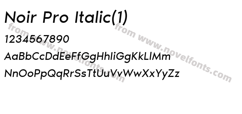 Noir Pro ItalicPreview