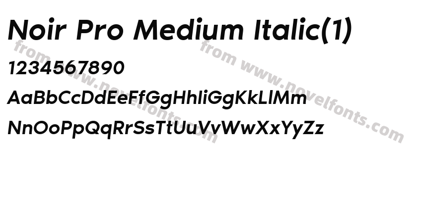 Noir Pro Medium ItalicPreview