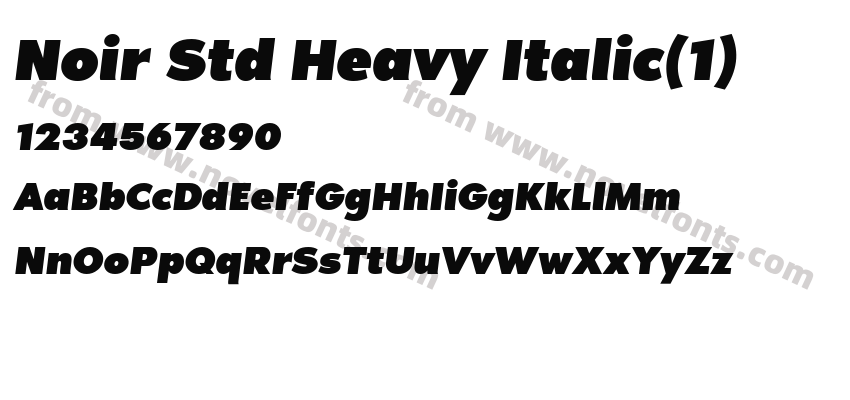 Noir Std Heavy ItalicPreview
