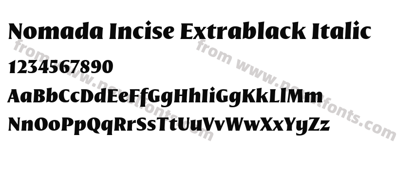 Nomada Incise Extrablack ItalicPreview