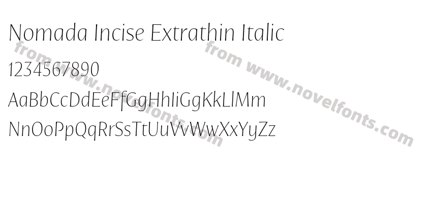 Nomada Incise Extrathin ItalicPreview