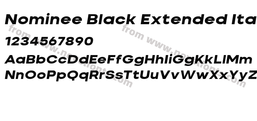 Nominee Black Extended ItalicPreview