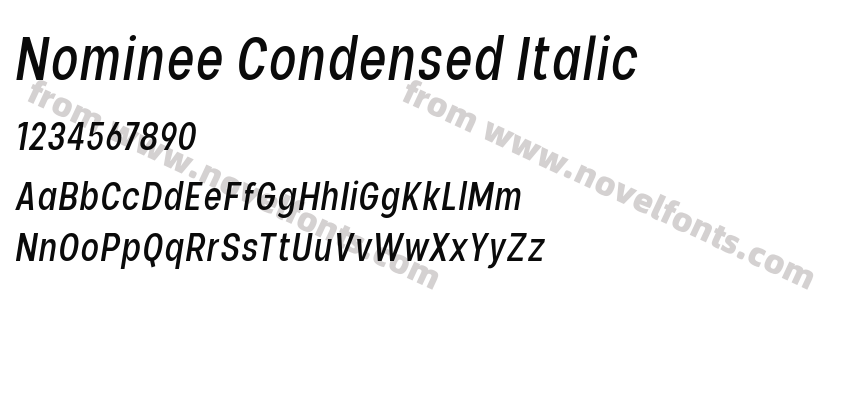 Nominee Condensed ItalicPreview