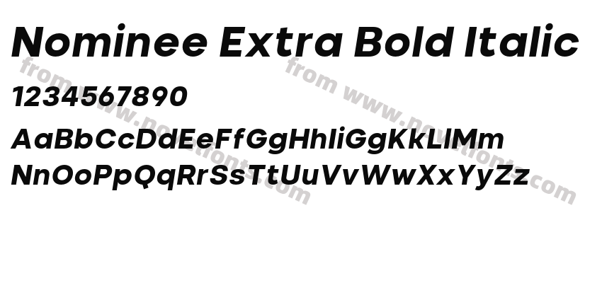 Nominee Extra Bold ItalicPreview