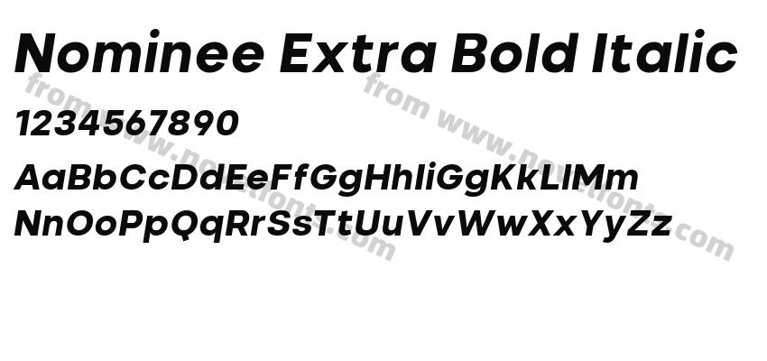 Nominee Extra Bold ItalicPreview