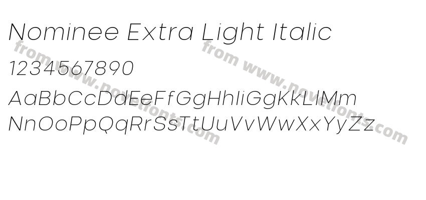 Nominee Extra Light ItalicPreview