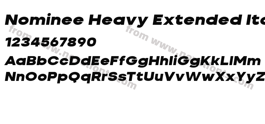 Nominee Heavy Extended ItalicPreview