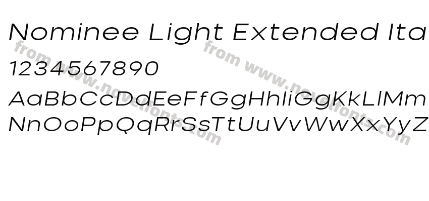 Nominee Light Extended ItalicPreview