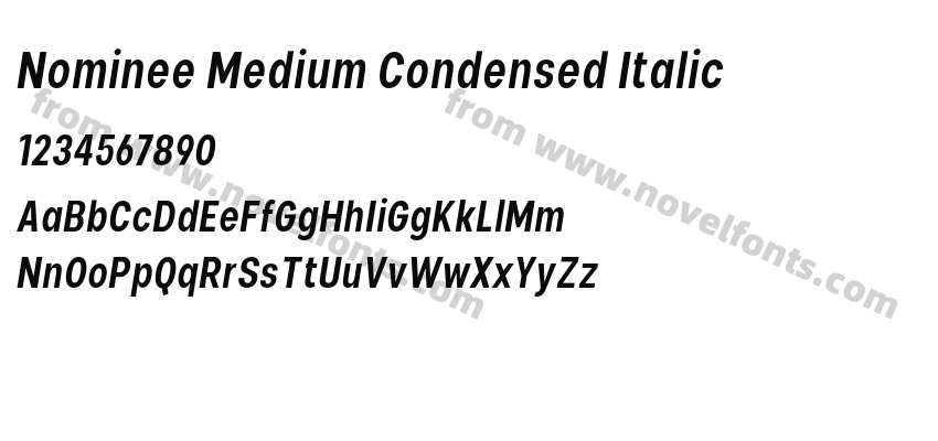 Nominee Medium Condensed ItalicPreview