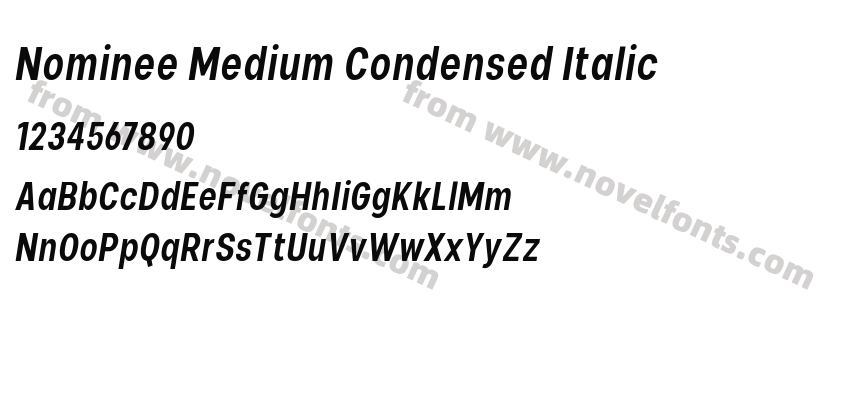 Nominee Medium Condensed ItalicPreview