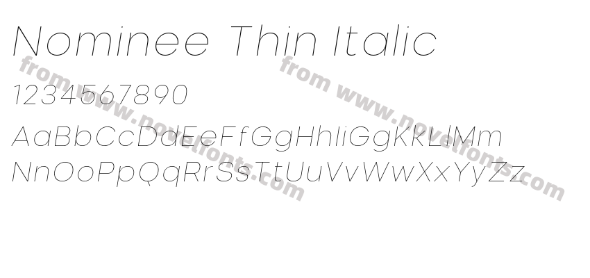 Nominee Thin ItalicPreview