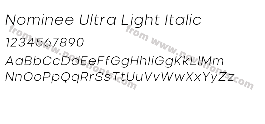 Nominee Ultra Light ItalicPreview