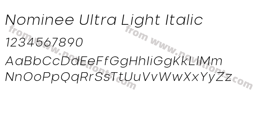 Nominee Ultra Light ItalicPreview