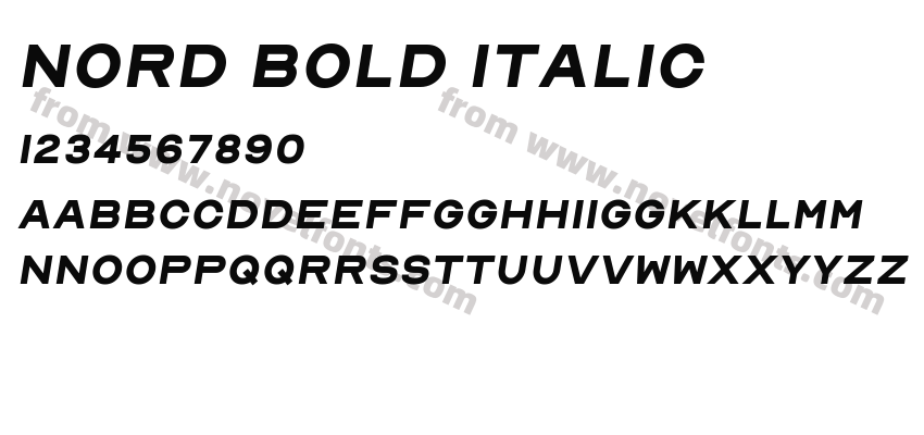 Nord Bold ItalicPreview