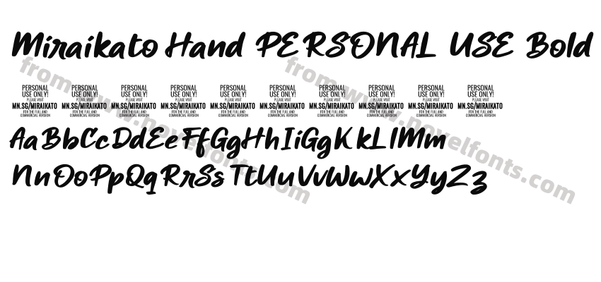 Miraikato Hand PERSONAL USE Bold ItalicPreview