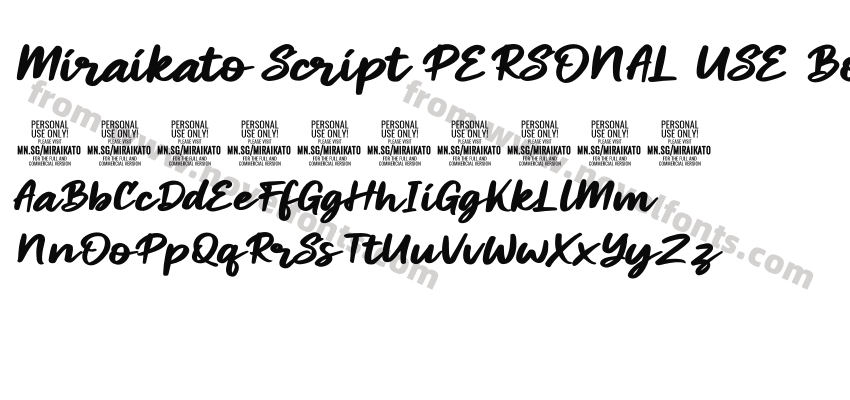 Miraikato Script PERSONAL USE Bold ItalicPreview