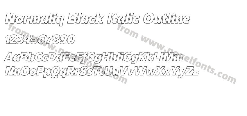 Normaliq Black Italic OutlinePreview