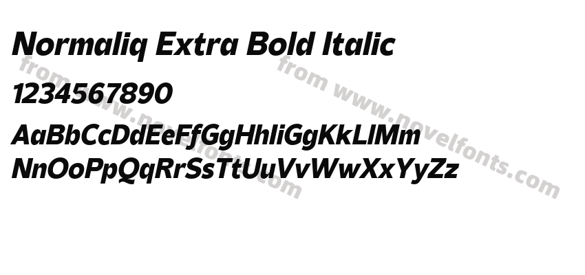 Normaliq Extra Bold ItalicPreview
