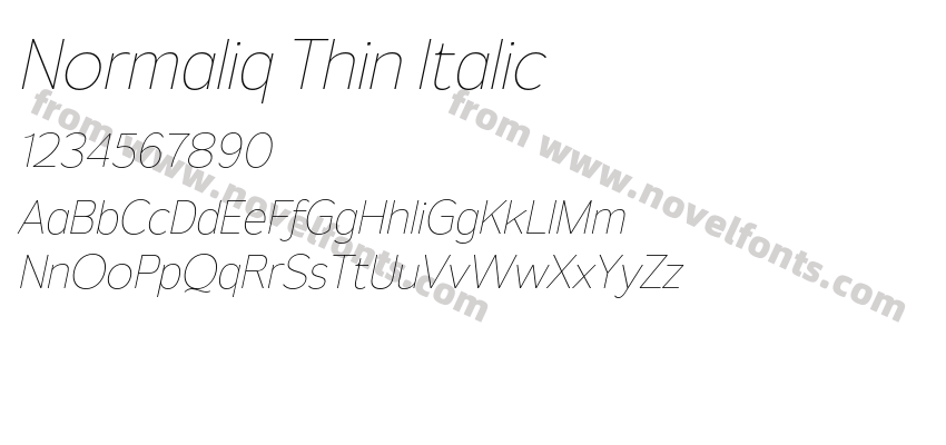 Normaliq Thin ItalicPreview