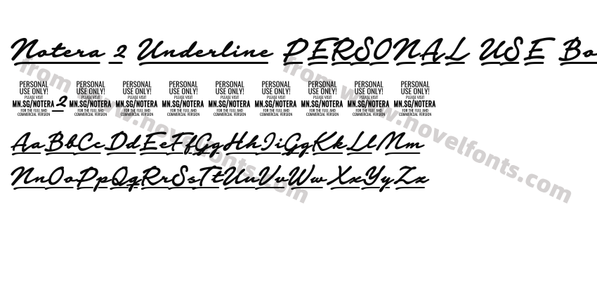 Notera 2 Underline PERSONAL USE BoldPreview