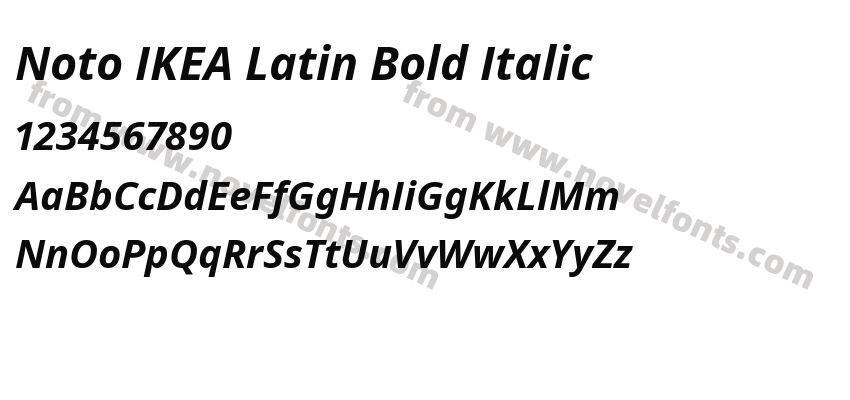 Noto IKEA Latin Bold ItalicPreview