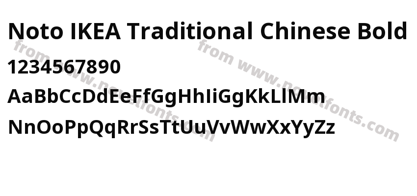 Noto IKEA Traditional Chinese BoldPreview