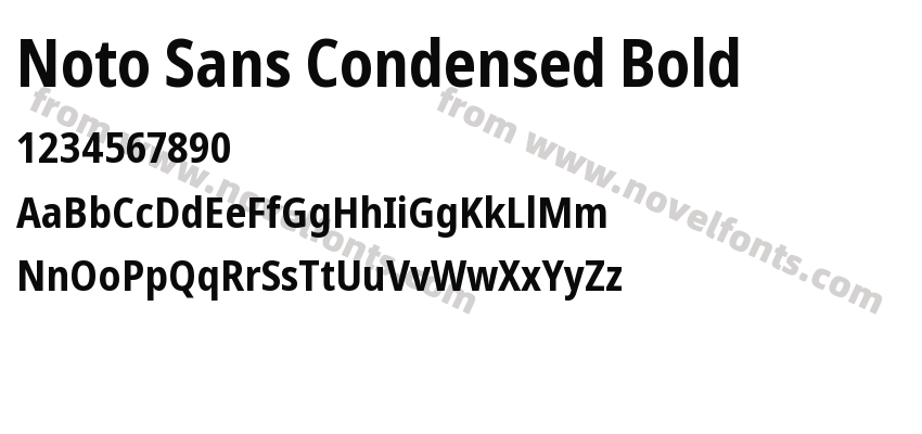 Noto Sans Condensed BoldPreview