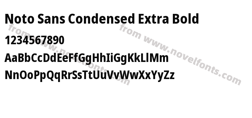 Noto Sans Condensed Extra BoldPreview