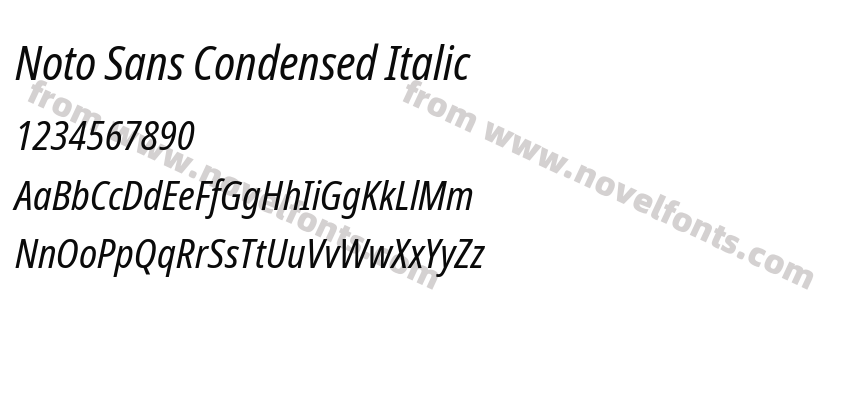 Noto Sans Condensed ItalicPreview