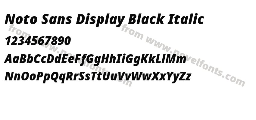 Noto Sans Display Black ItalicPreview