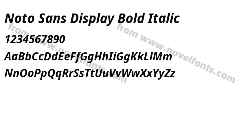 Noto Sans Display Bold ItalicPreview