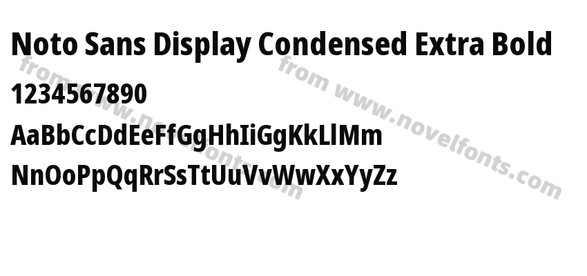 Noto Sans Display Condensed Extra BoldPreview