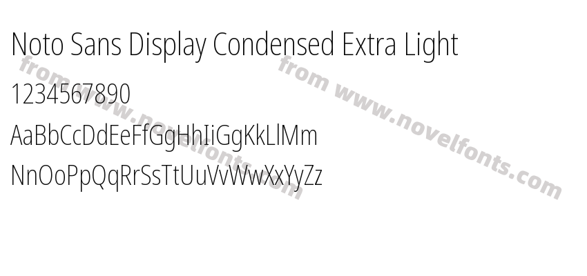 Noto Sans Display Condensed Extra LightPreview