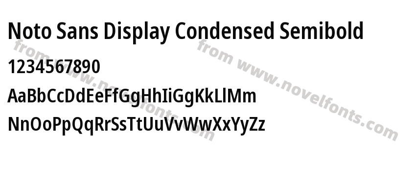 Noto Sans Display Condensed SemiboldPreview