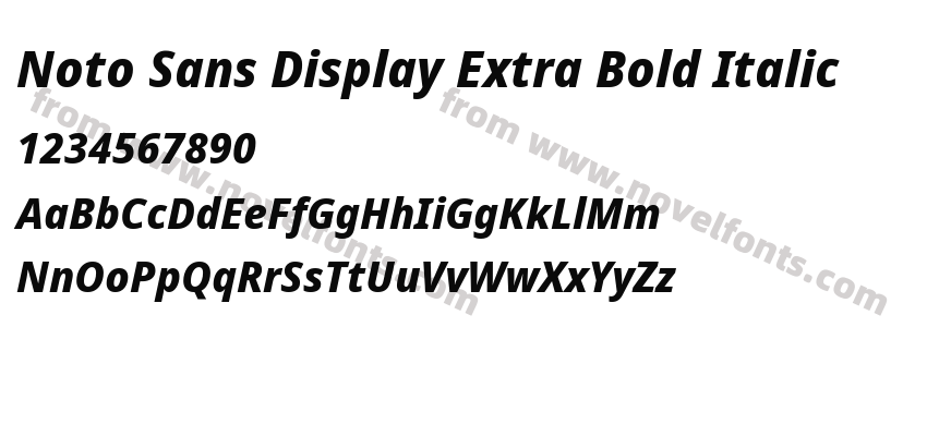 Noto Sans Display Extra Bold ItalicPreview
