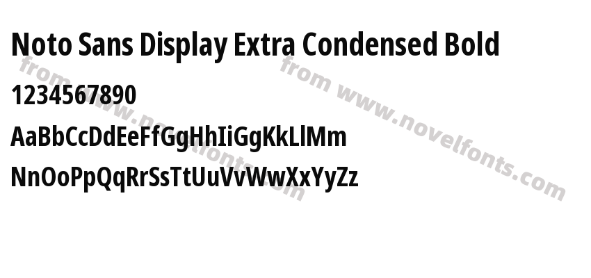 Noto Sans Display Extra Condensed BoldPreview