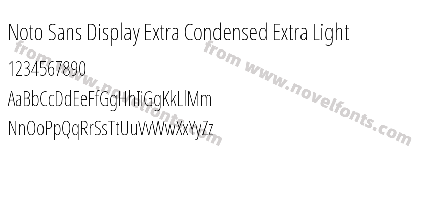 Noto Sans Display Extra Condensed Extra LightPreview