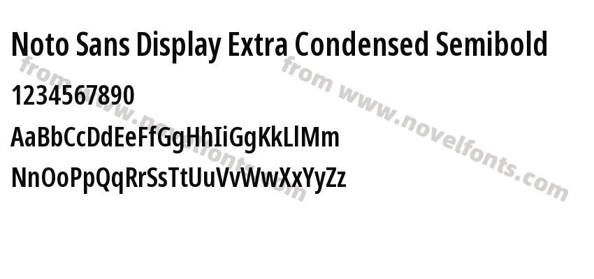 Noto Sans Display Extra Condensed SemiboldPreview