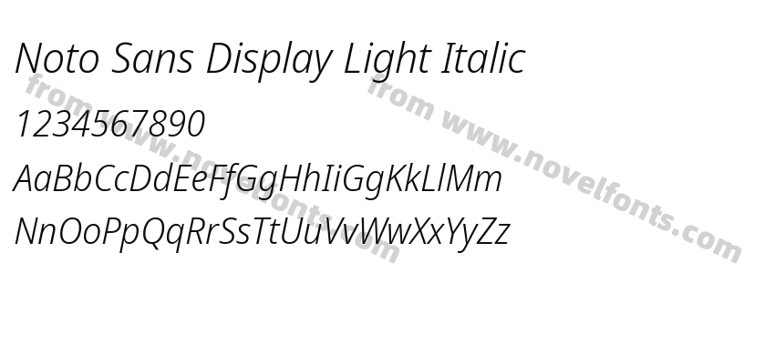 Noto Sans Display Light ItalicPreview