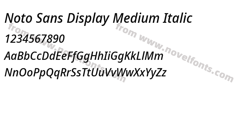 Noto Sans Display Medium ItalicPreview