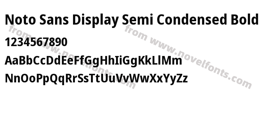 Noto Sans Display Semi Condensed BoldPreview