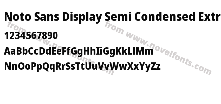 Noto Sans Display Semi Condensed Extra BoldPreview