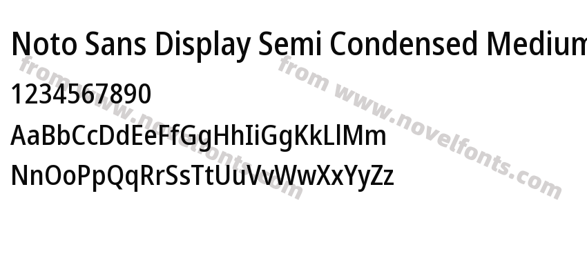 Noto Sans Display Semi Condensed MediumPreview