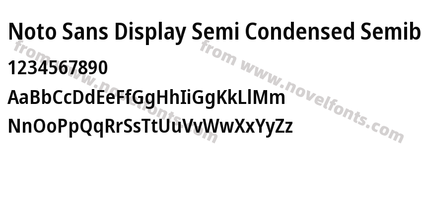Noto Sans Display Semi Condensed SemiboldPreview