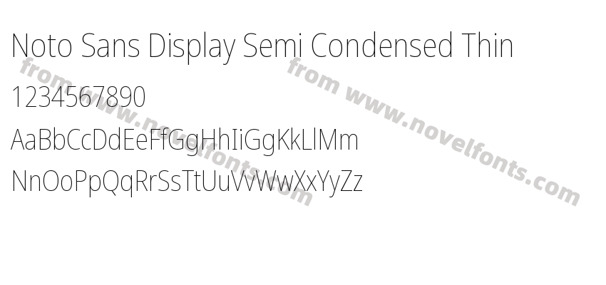 Noto Sans Display Semi Condensed ThinPreview