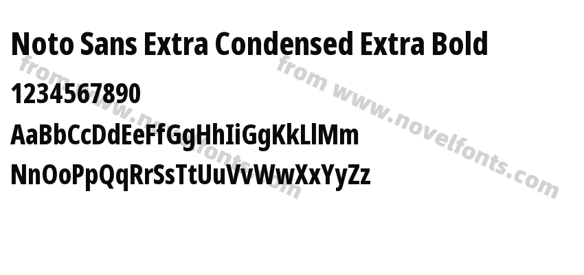 Noto Sans Extra Condensed Extra BoldPreview