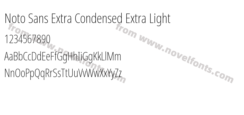Noto Sans Extra Condensed Extra LightPreview