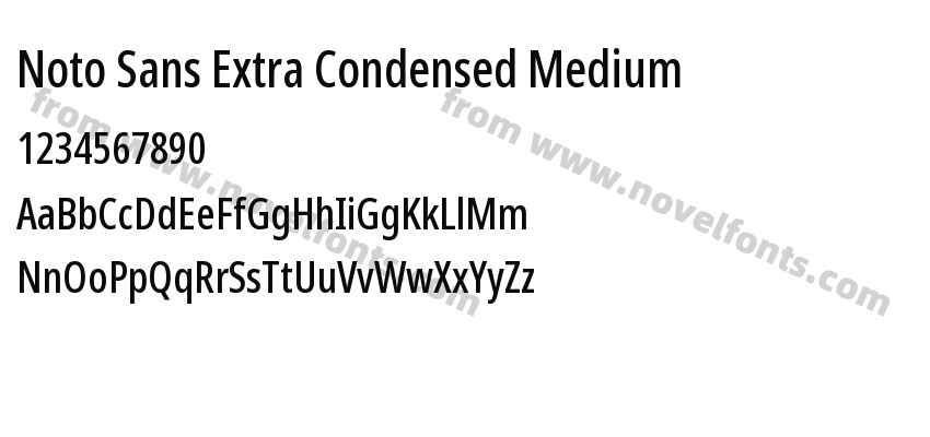 Noto Sans Extra Condensed MediumPreview