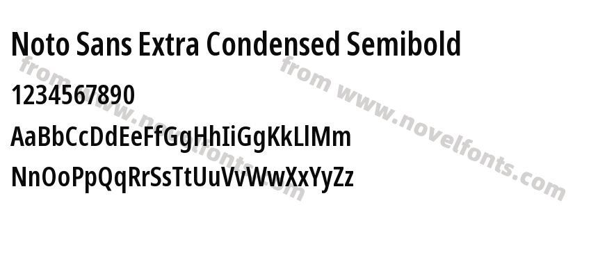 Noto Sans Extra Condensed SemiboldPreview